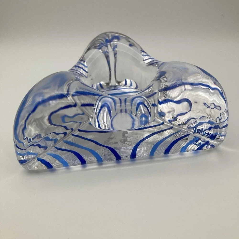 Vintage Swedish Triangular Candleholder by Ulrica Hydman Vallien for Kosta Boda